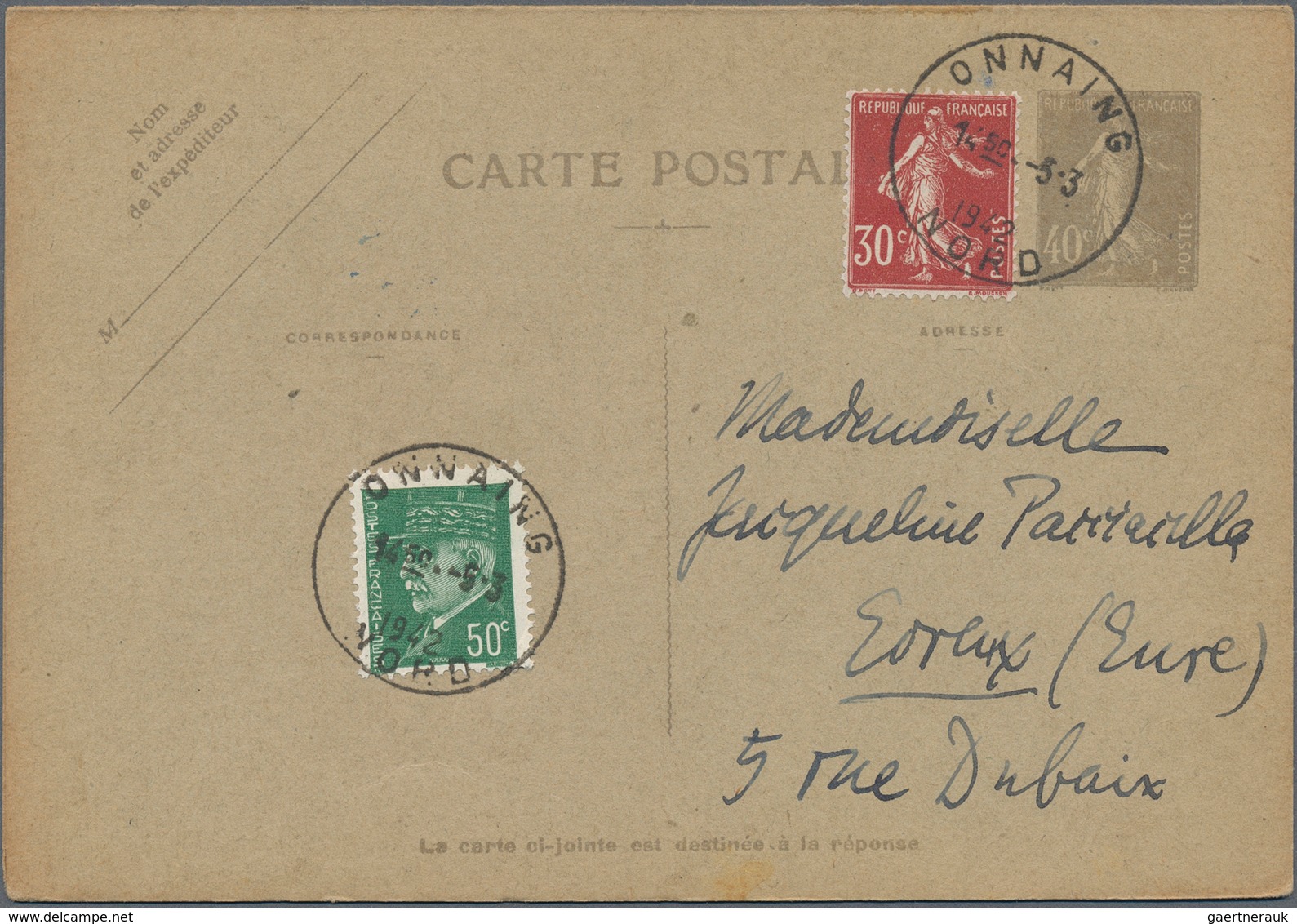 26407 Frankreich: 1871/1945 (ca.), Interesting Lot Of Ca. 90 Covers, Postcards And Postal Stationeries, Ma - Oblitérés