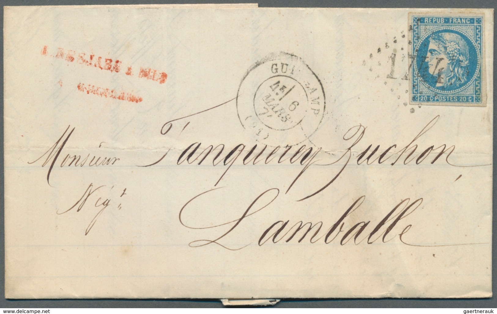 26408 Frankreich: 1871, 20c. BORDEAUX, Lot Of Apprx. 75 Covers In Attractive Diversity, Incl. A Nice Range - Oblitérés