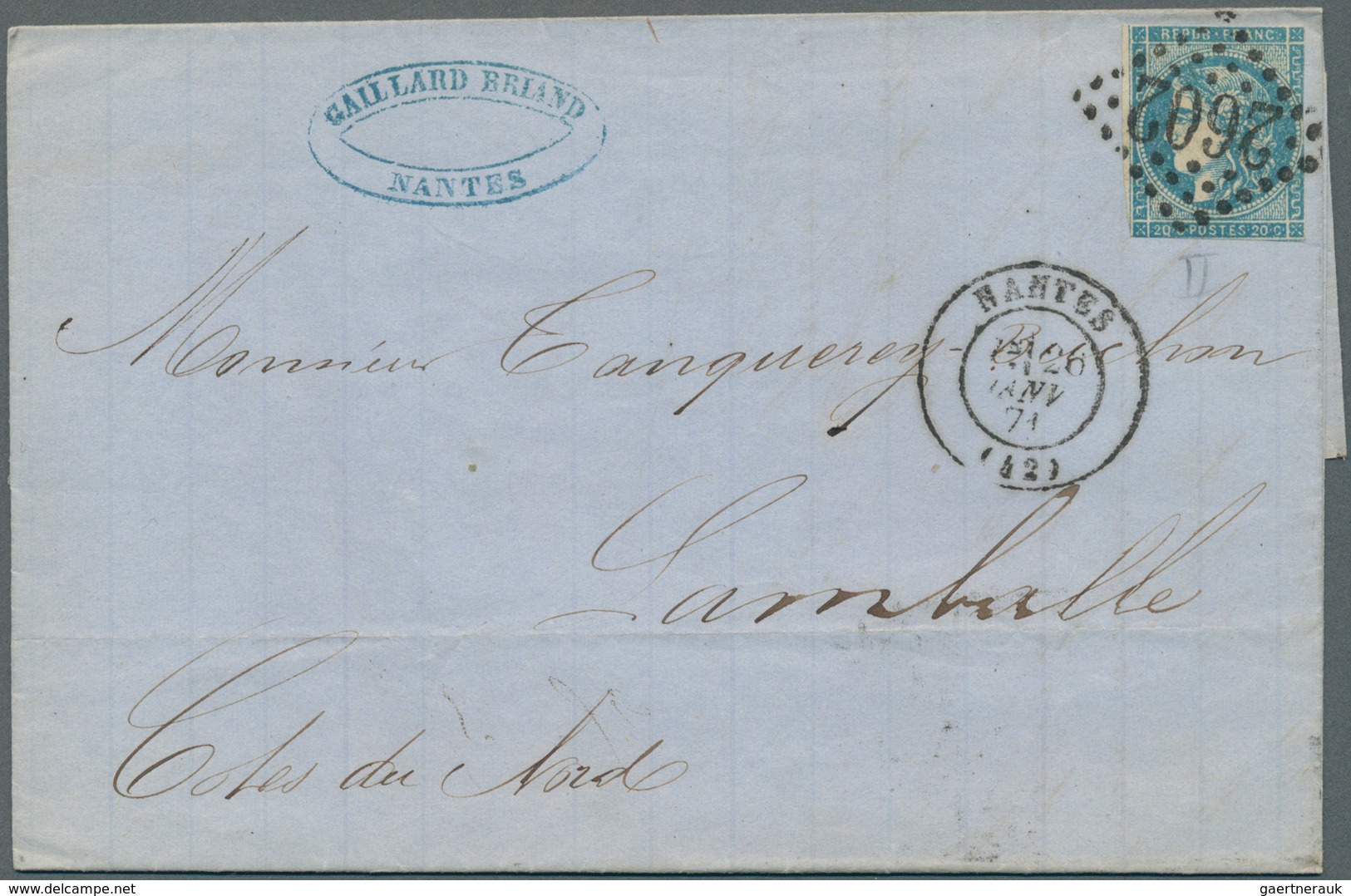 26408 Frankreich: 1871, 20c. BORDEAUX, Lot Of Apprx. 75 Covers In Attractive Diversity, Incl. A Nice Range - Oblitérés