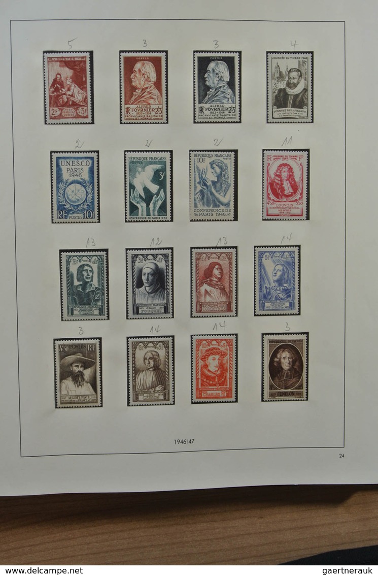 26422 Frankreich: 1900-1954. MNH and mint hinged collection France 1900-1954 in Safe album. Collection con