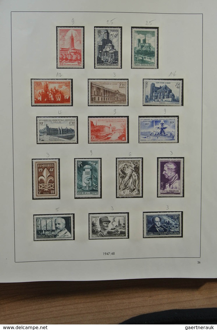 26422 Frankreich: 1900-1954. MNH and mint hinged collection France 1900-1954 in Safe album. Collection con