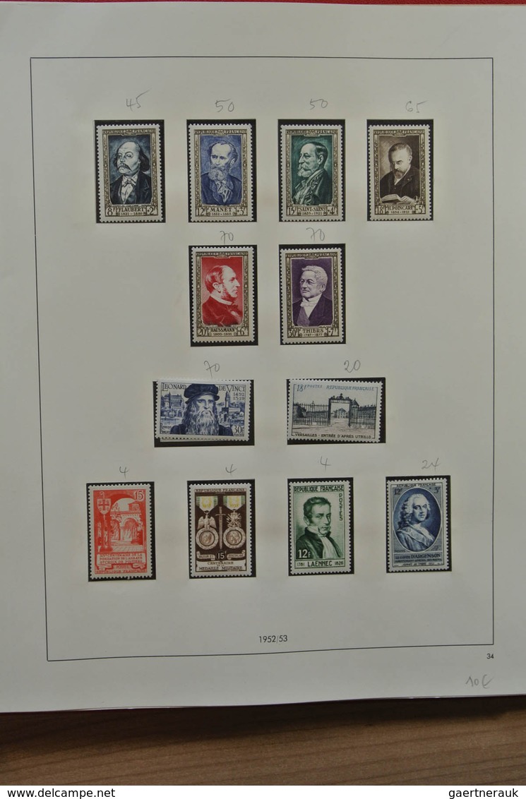 26422 Frankreich: 1900-1954. MNH and mint hinged collection France 1900-1954 in Safe album. Collection con