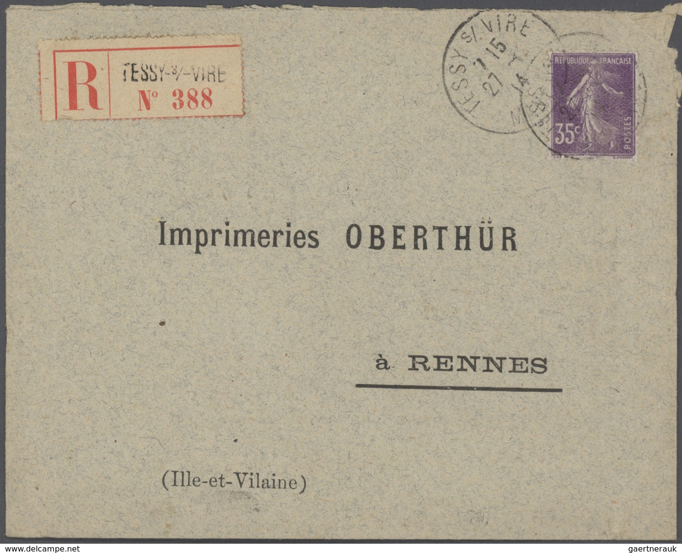 26428 Frankreich: 1910/50 (ca.), Sammlung Von Ca. 335 Einschreibe-Briefen, Sehr Spezialisiert Mit Vielen T - Oblitérés