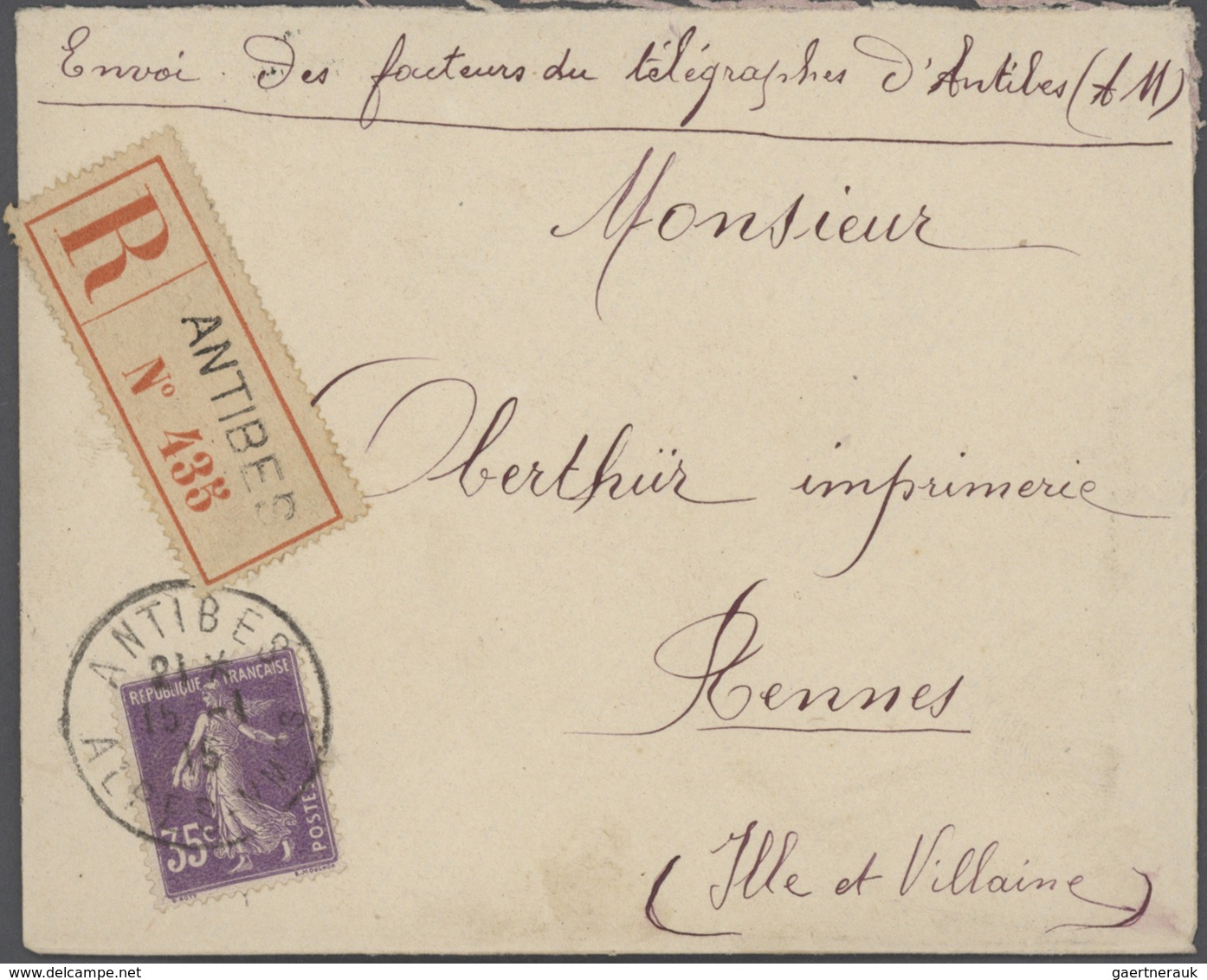 26428 Frankreich: 1910/50 (ca.), Sammlung von ca. 335 Einschreibe-Briefen, sehr spezialisiert mit vielen T