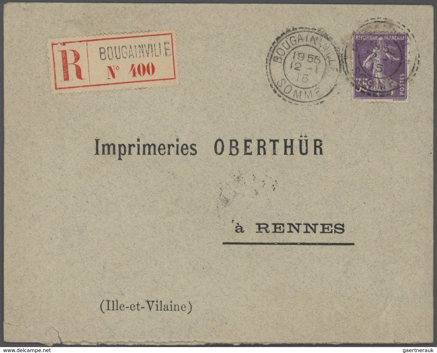26428 Frankreich: 1910/50 (ca.), Sammlung von ca. 335 Einschreibe-Briefen, sehr spezialisiert mit vielen T