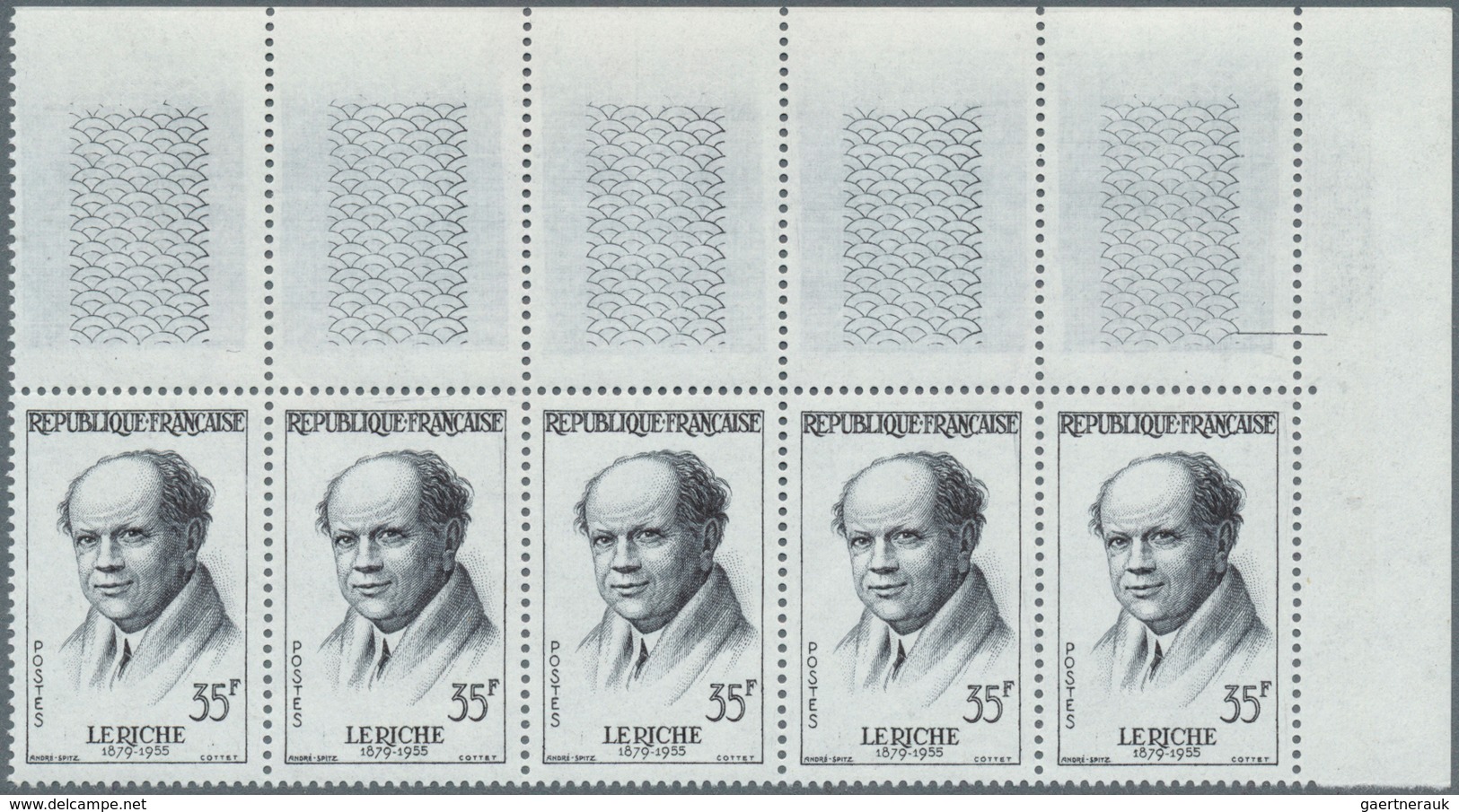 26450 Frankreich: 1958, French Doctors Set Of Four In A Lot With 195 Sets Mostly In Larger Blocks, Mint Ne - Oblitérés