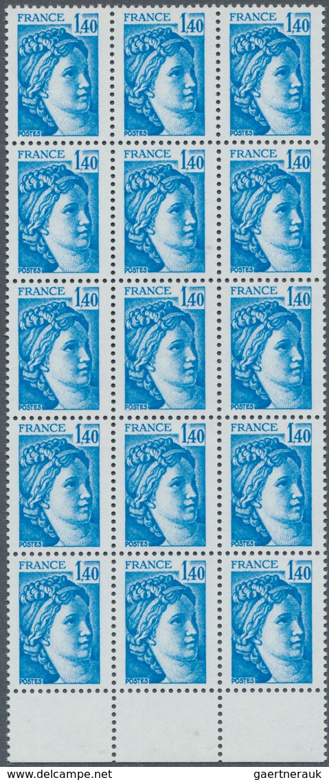 26463 Frankreich: 1977/1978, Definitives 'Sabinerin' Complete Set Of 15 Different Values All WITHOUT PHOSP - Oblitérés