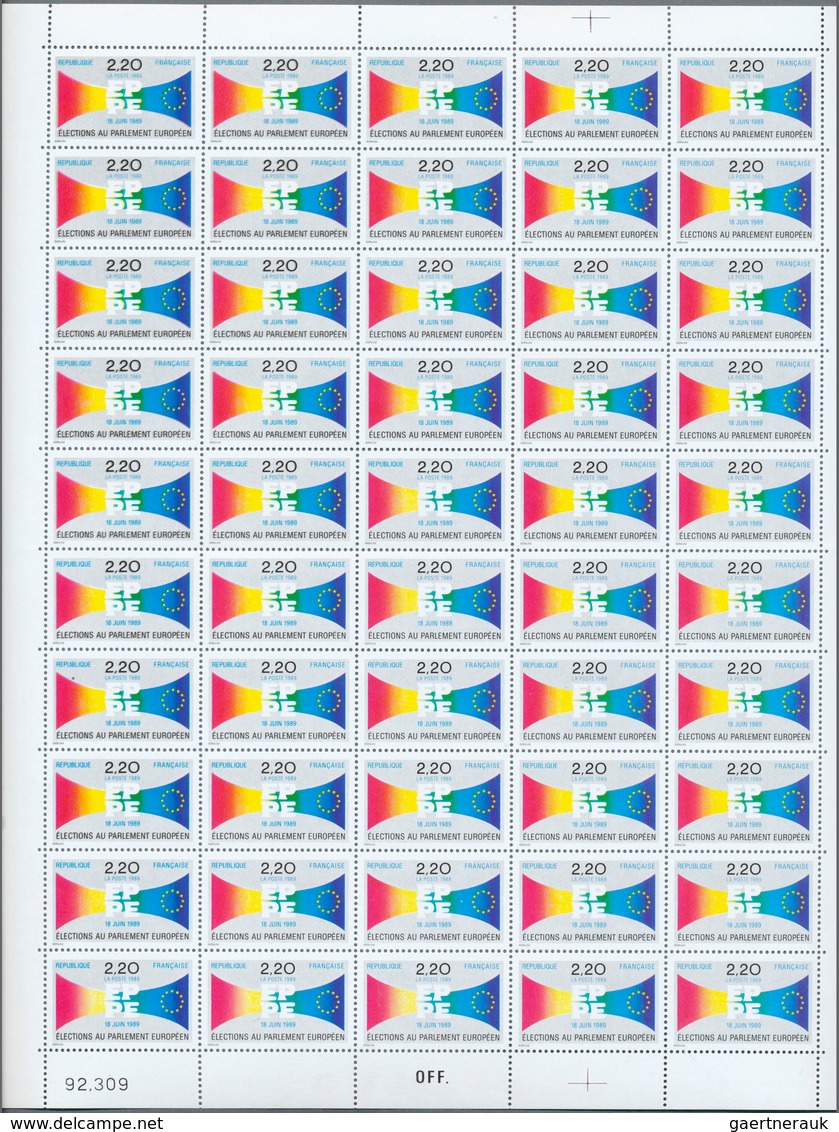 26467 Frankreich: 1989, 2.20fr. European Parliament, U/m Assortment Of 229 Stamps (four Complete Sheets An - Oblitérés