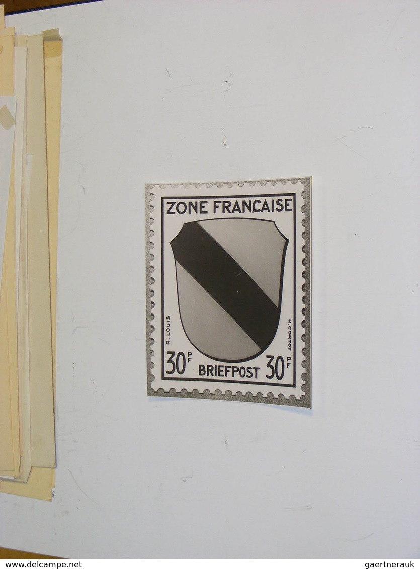 26471 Frankreich: Nice collection France with reproductions, proofs, vignettes etc. In folder.