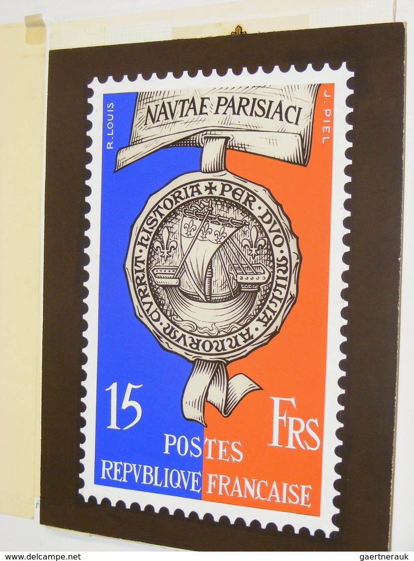 26471 Frankreich: Nice collection France with reproductions, proofs, vignettes etc. In folder.