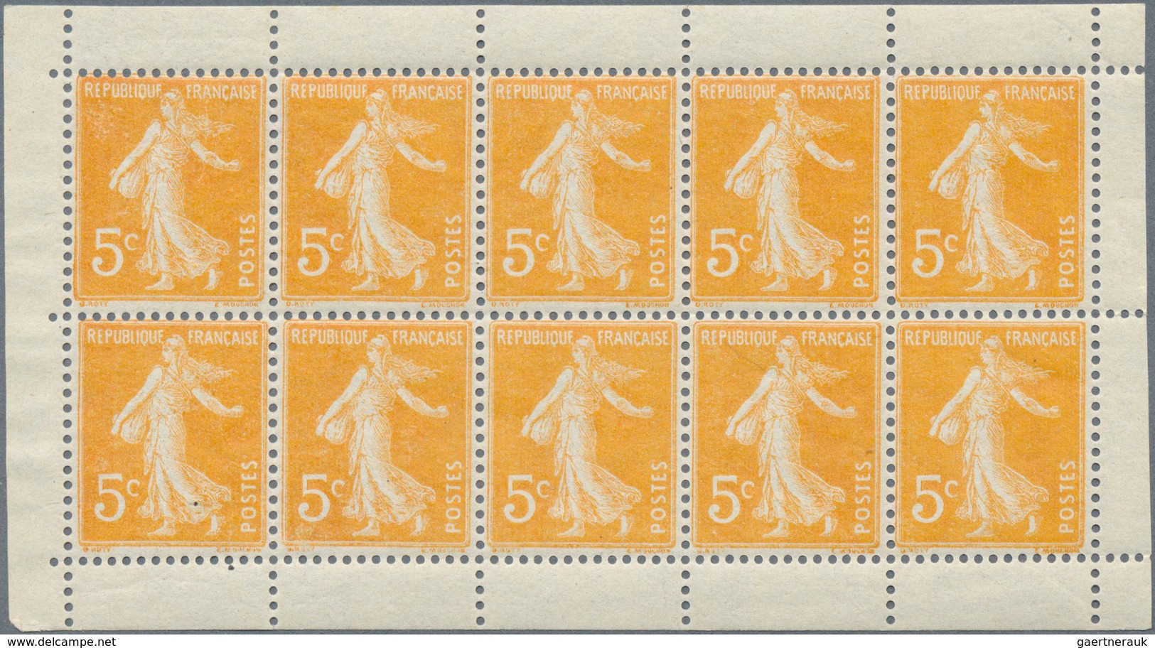 26472 Frankreich - Markenheftchen: 1920s, Semeuse Camee 5c. Yellow, 5c. Green, 30c. Blue, 30c. Red, 40c. O - Autres & Non Classés