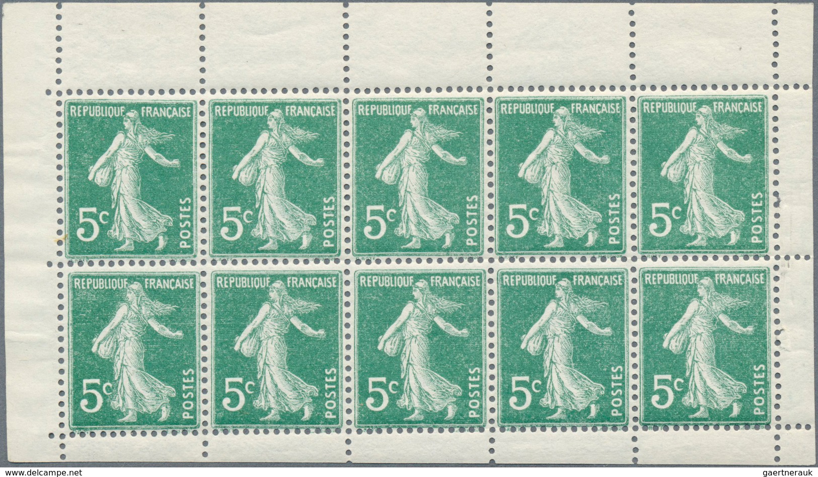 26472 Frankreich - Markenheftchen: 1920s, Semeuse Camee 5c. Yellow, 5c. Green, 30c. Blue, 30c. Red, 40c. O - Autres & Non Classés