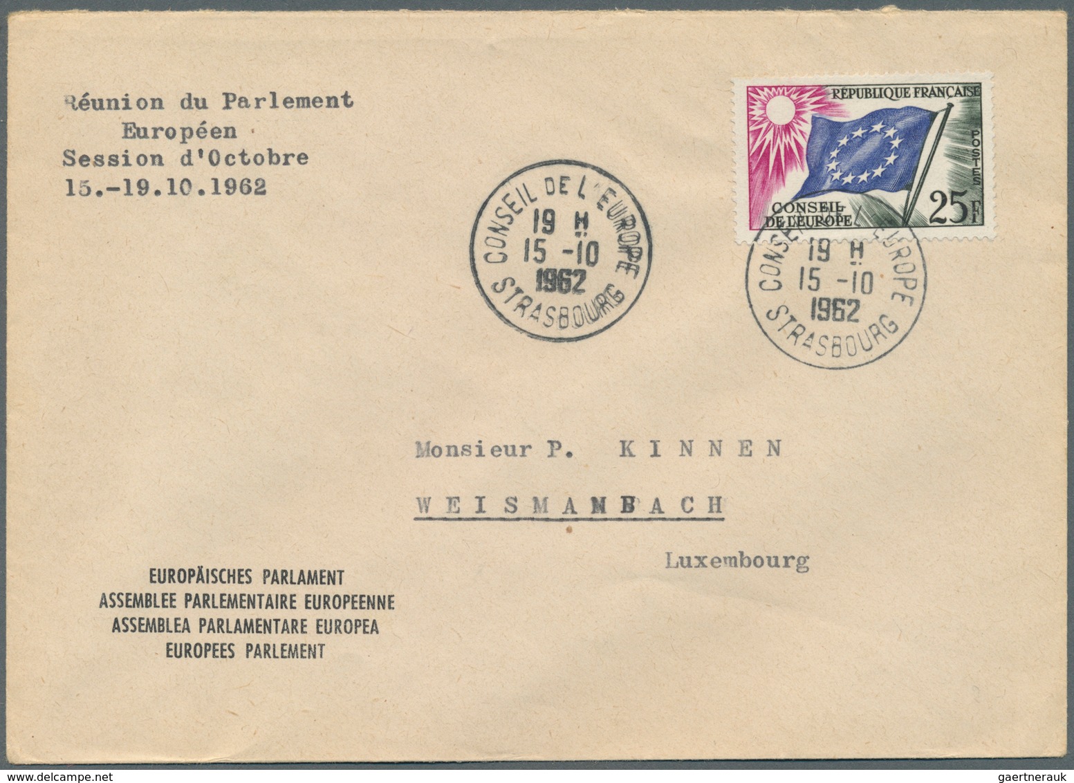 26477 Frankreich - Dienstmarken Für Den Europarat: 1958/1998, Collection With Ca.180 Covers, Comprising Pr - Lettres & Documents