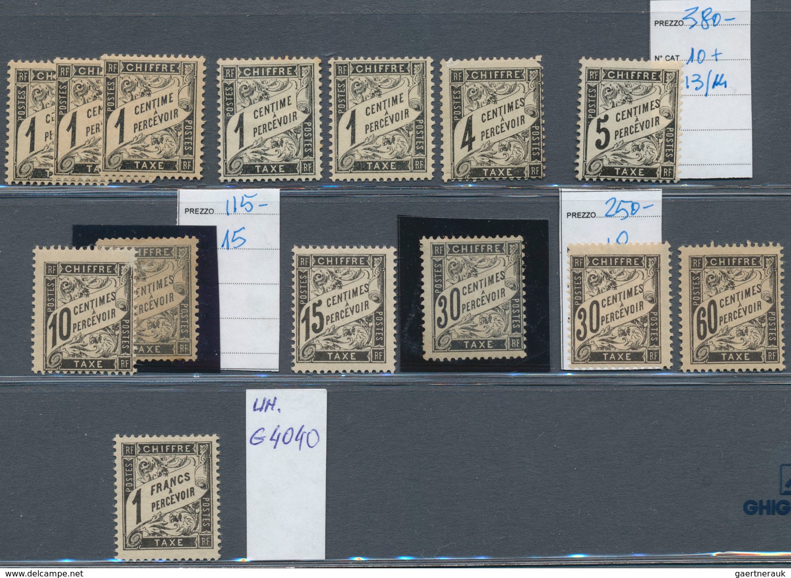 26479 Frankreich - Portomarken: 1881/1900 (ca.), Duval Issue, Mint Lot Of Apprx. 40 Stamps, Some Forgeries - 1859-1959 Lettres & Documents