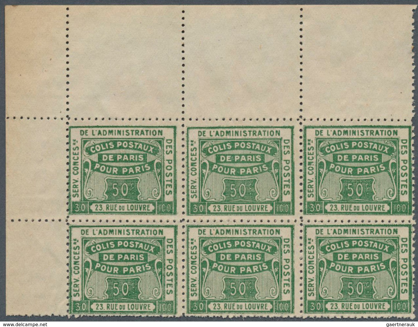 26482 Frankreich - Postpaketmarken: PARCEL POST PARIS: 1919, Three Different Stamps 'COLIS POSTAUX DE PARI - Autres & Non Classés