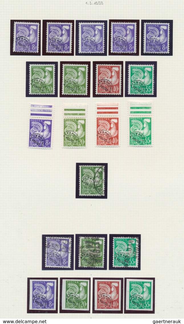 26493 Frankreich - Vorausentwertungen: 1954/1983, PRECANCELLATIONS (préoblitérés), collection of apprx. 40