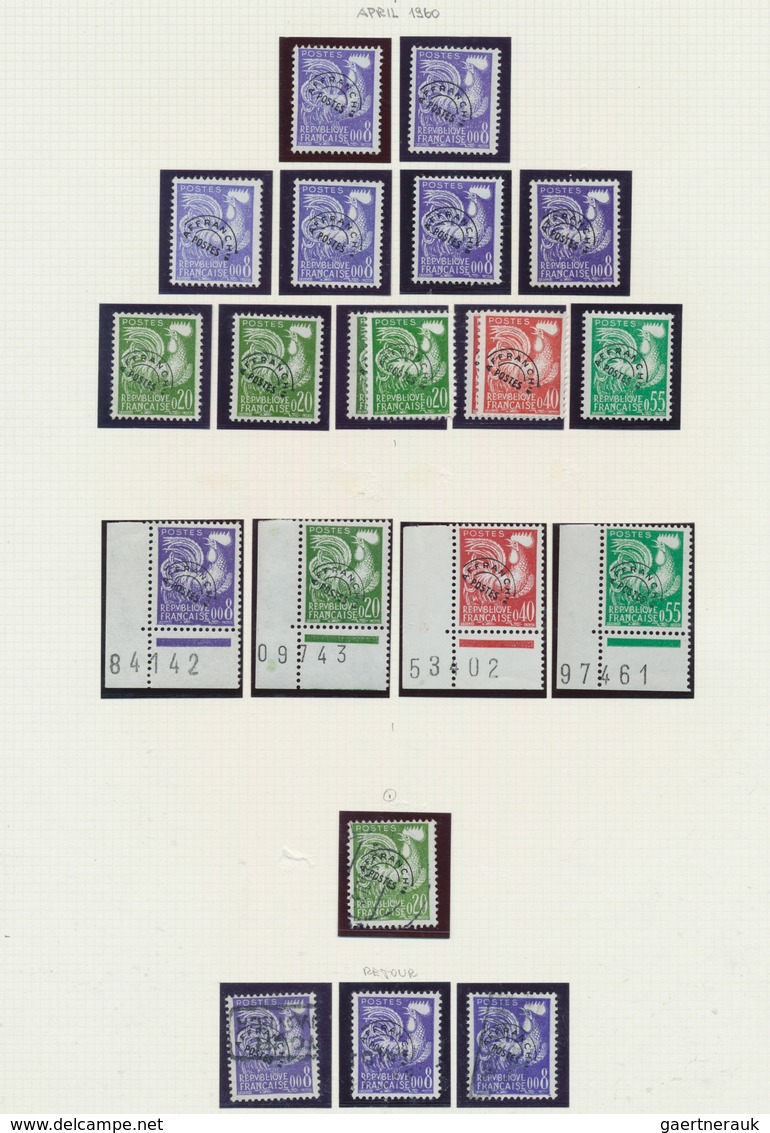 26493 Frankreich - Vorausentwertungen: 1954/1983, PRECANCELLATIONS (préoblitérés), collection of apprx. 40