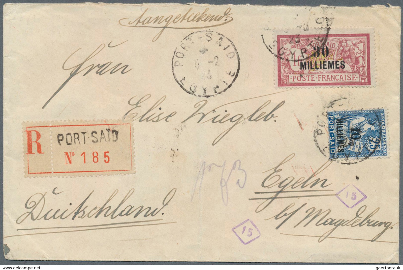 26497 Französische Post in Ägypten - Alexandria: 1812/1927, French P.O. Alexandria/Port Said, mint and use