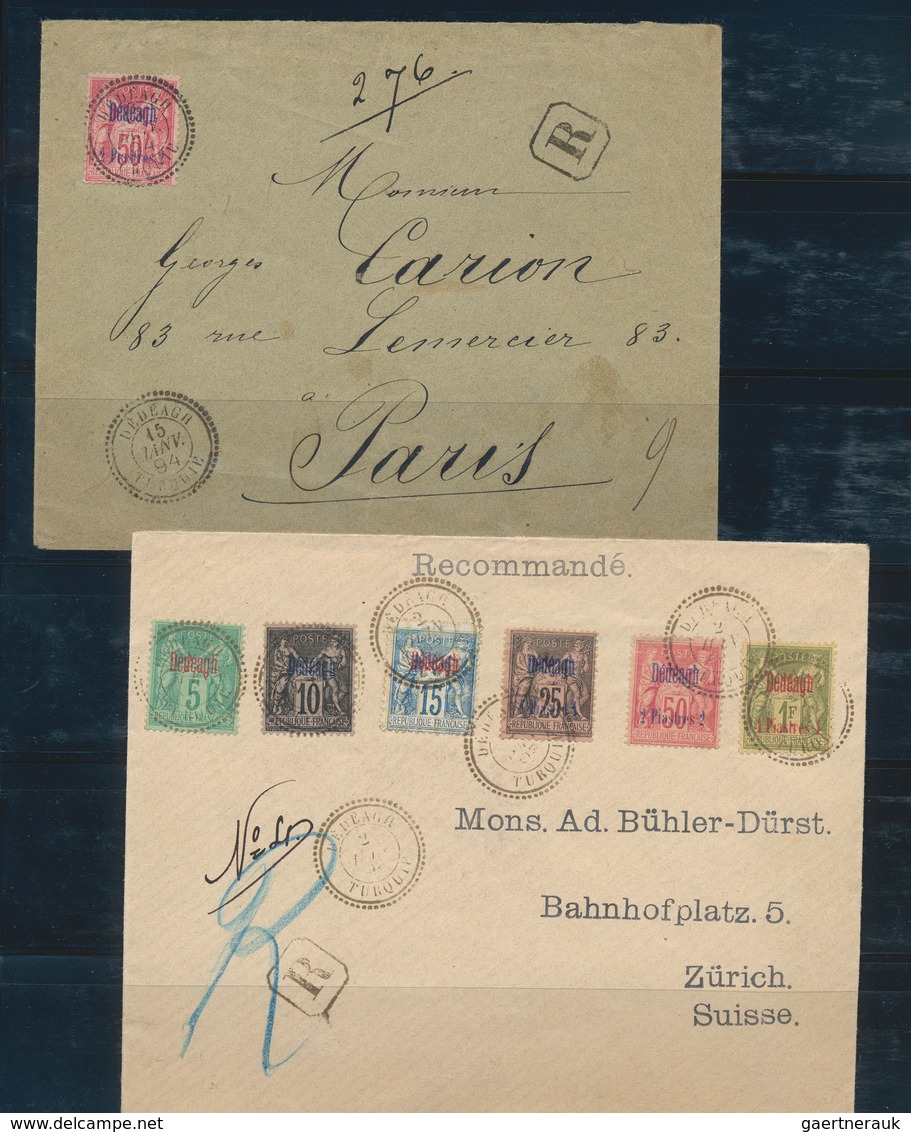 26500 Französische Post in der Levante: 1838/1942 (ca.), comprehensive collection in a binder incl. Vathy,