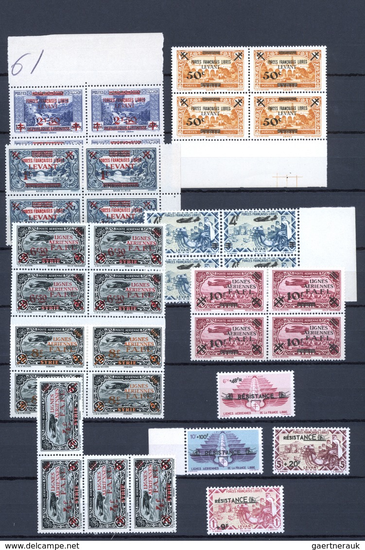 26508 Französische Post In Der Levante: 1942/1943, UNMOUNTED MINT Assortment Incl. Blocks Of Four. Maury C - Autres & Non Classés