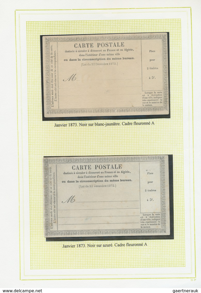 26518 Frankreich - Ganzsachen: 1873/1878, Specialised Exhibit Collection Of 33 (mainly Used) Postcard Form - Autres & Non Classés