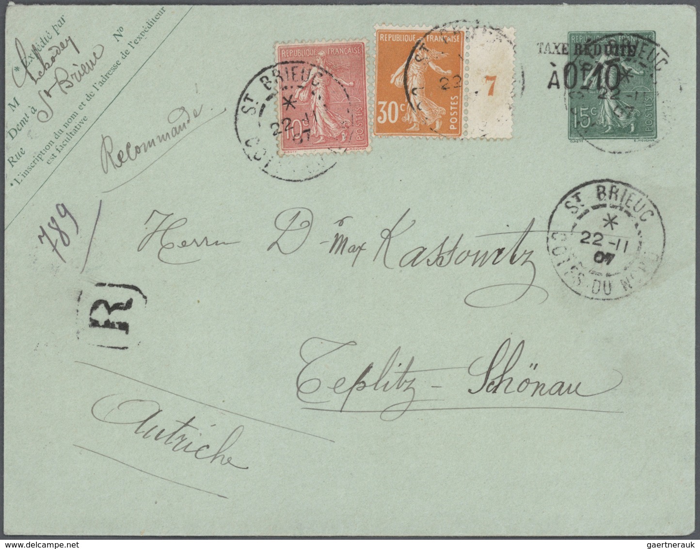 26520 Frankreich - Ganzsachen: 1875/1910 (ca.), Sammlung Von Etwa 140 Alten Ganzsachen Bzw. Postkarten-Vor - Autres & Non Classés