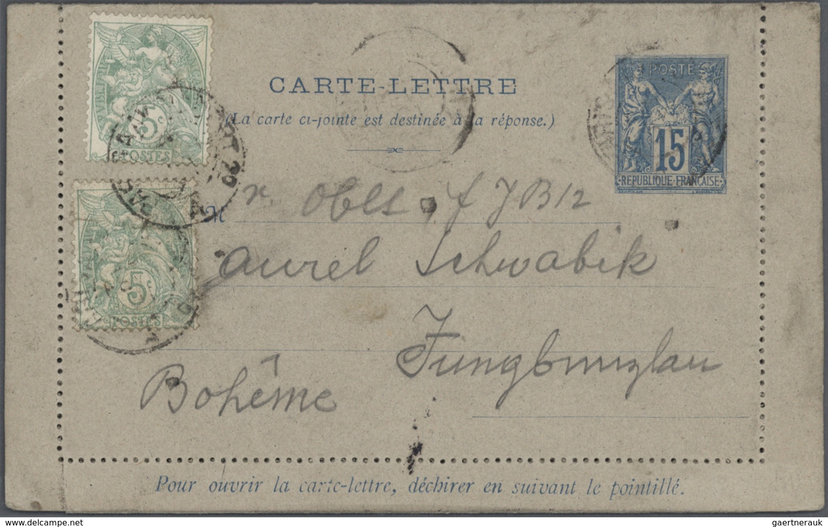 26520 Frankreich - Ganzsachen: 1875/1910 (ca.), Sammlung von etwa 140 alten Ganzsachen bzw. Postkarten-Vor