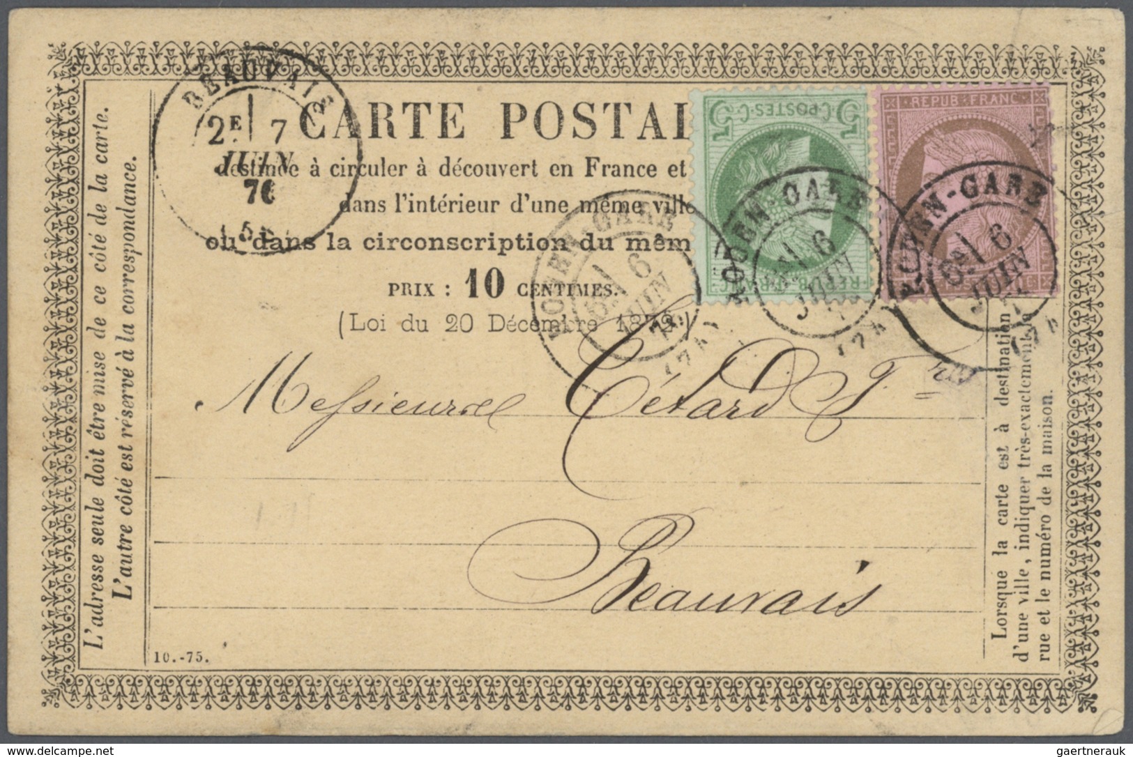 26520 Frankreich - Ganzsachen: 1875/1910 (ca.), Sammlung von etwa 140 alten Ganzsachen bzw. Postkarten-Vor