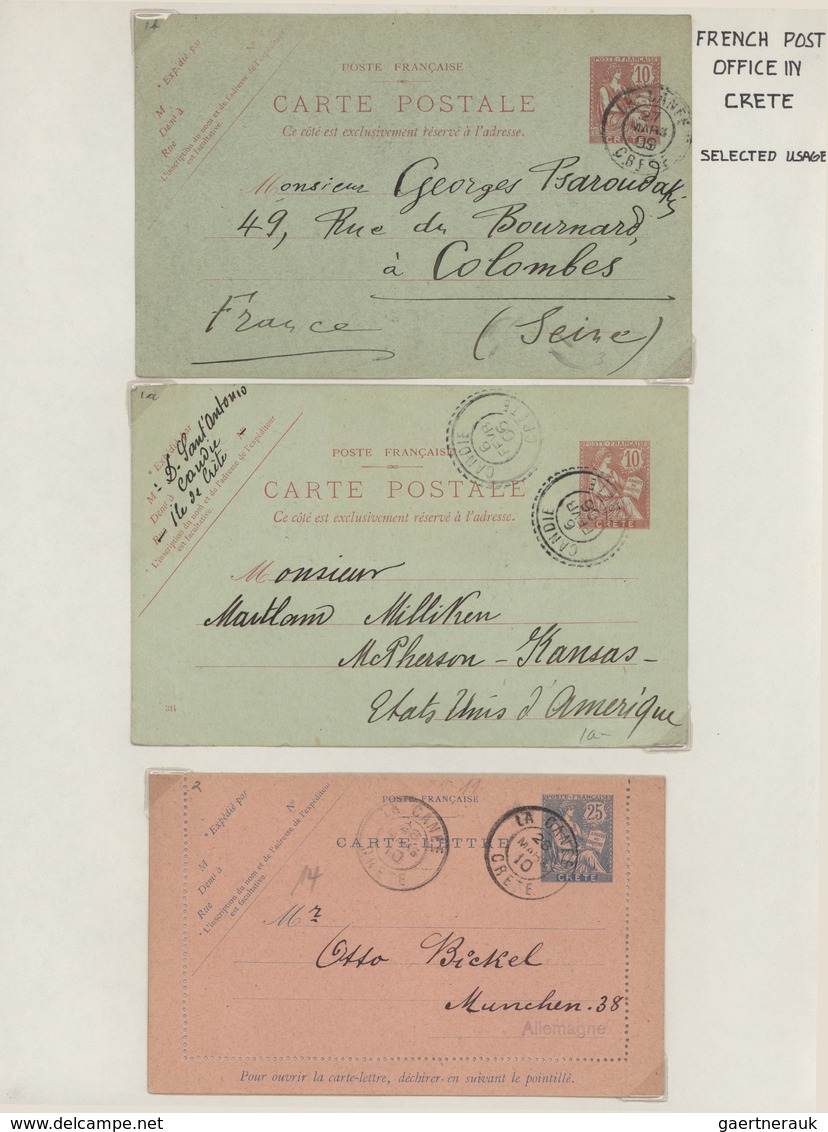 26524 Frankreich - Ganzsachen: 1896/1923 Ca., French Post Offices Abroad: Interesting Collection With Ca.6 - Autres & Non Classés