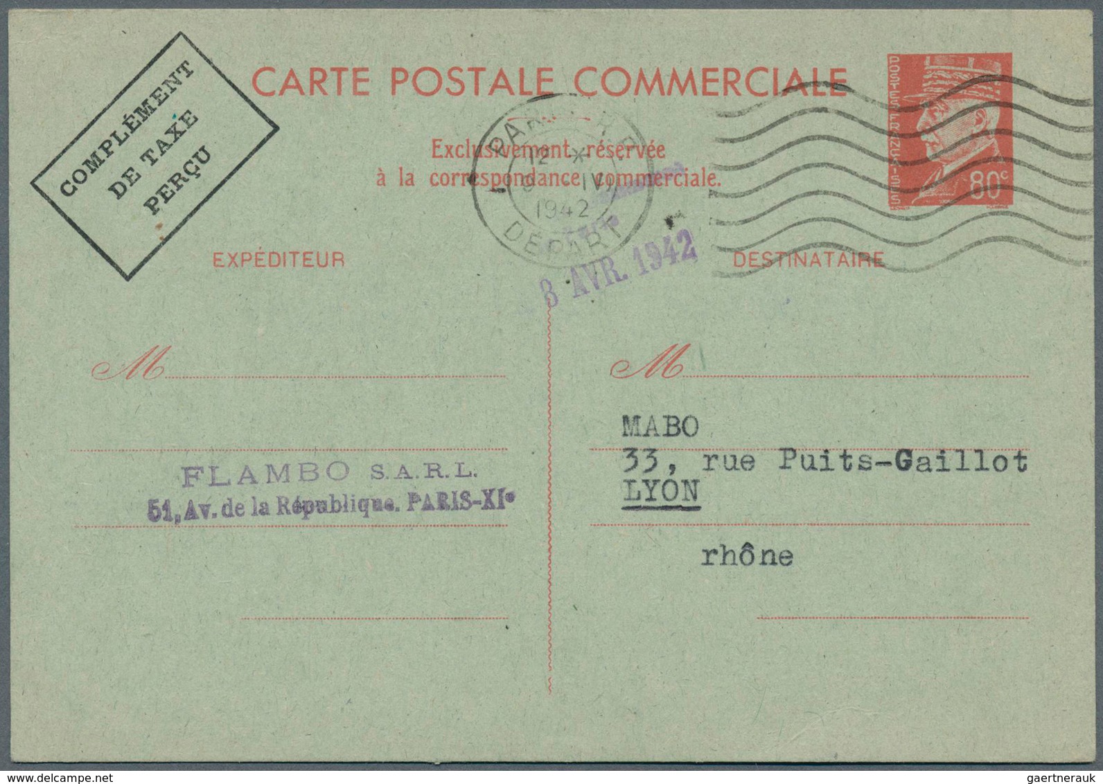 26525 Frankreich - Ganzsachen: 1941/1943, Petain/Iris, Collection With 14 Used Stationery Cards, Mostly It - Autres & Non Classés