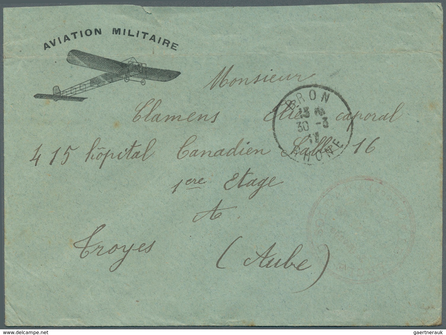26533 Frankreich - Militärpost / Feldpost: 1915/1917, Cover Trio With Military Aviation Mail, Comprising A - Timbres De Franchise Militaire