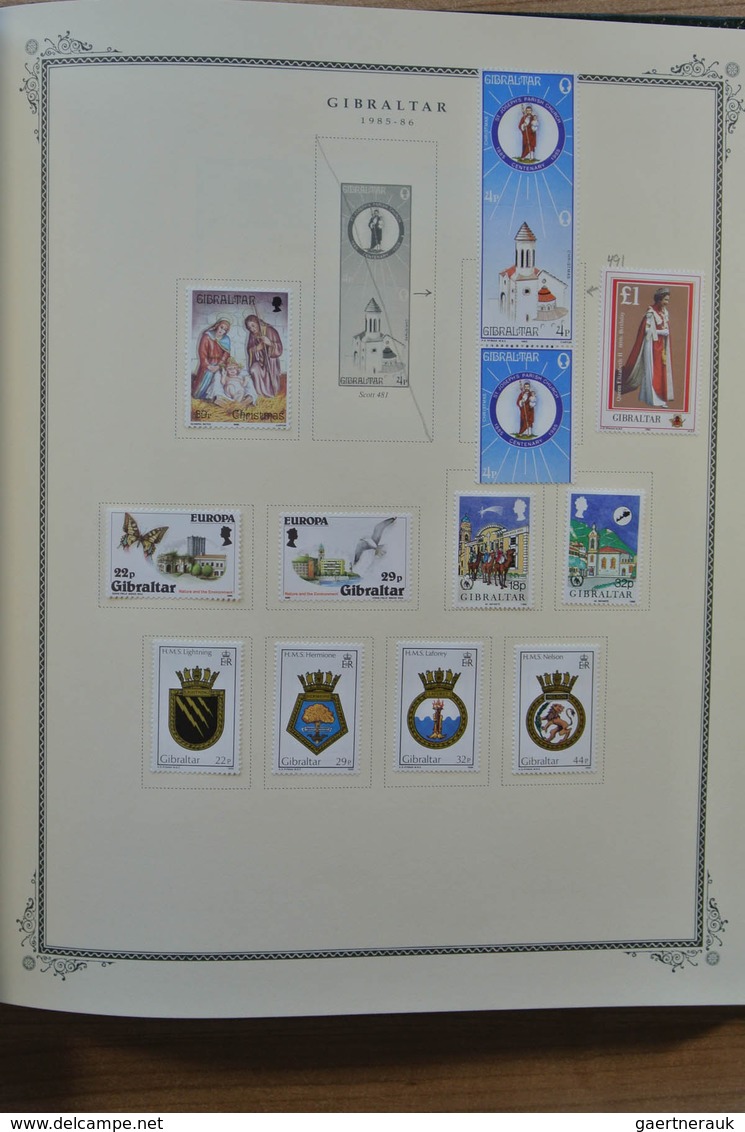 26551 Gibraltar: 1889-2002. MNH and mint hinged collection Gibraltar 1889-2002 in Scott album. Collection