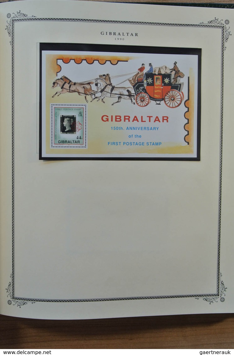26551 Gibraltar: 1889-2002. MNH and mint hinged collection Gibraltar 1889-2002 in Scott album. Collection