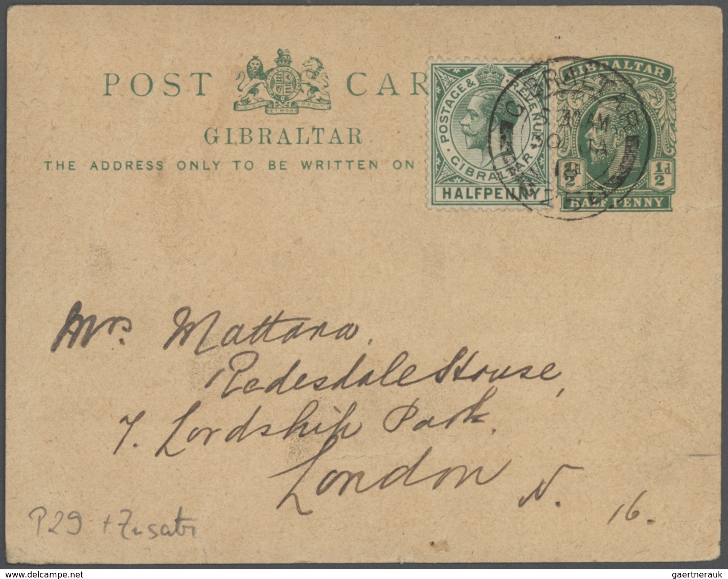 26566 Gibraltar - Ganzsachen: 1887/1940, Interesting Lot Of Ca. 64 Postal Stationery Cards And Covers, The - Gibraltar