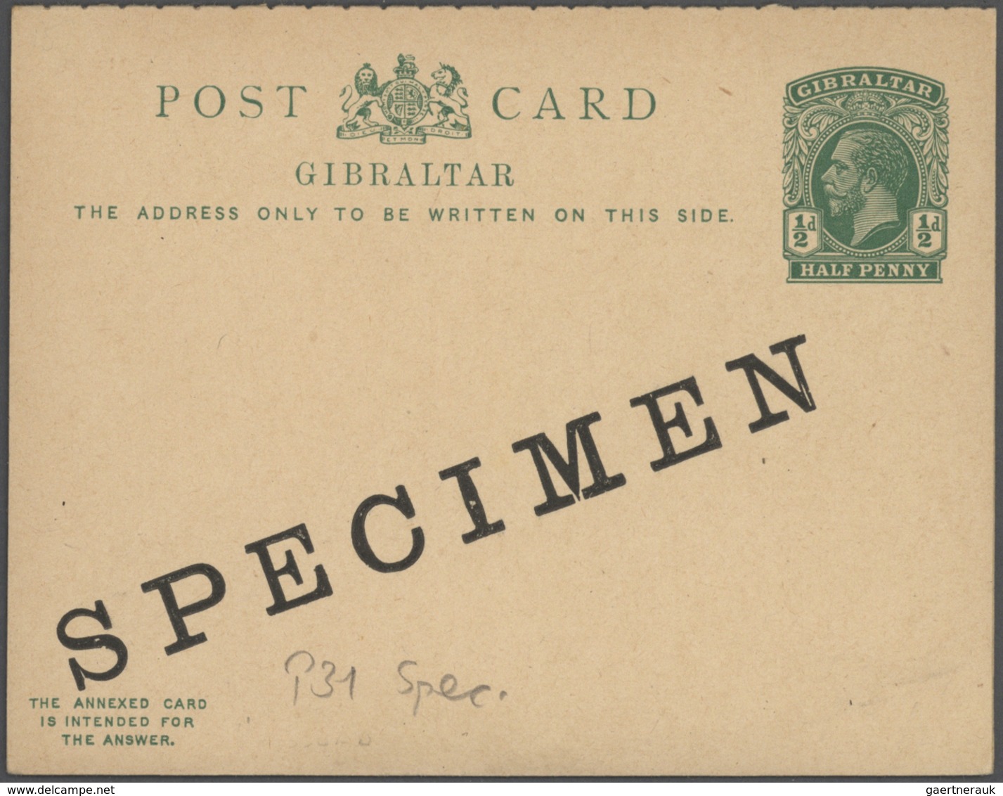 26566 Gibraltar - Ganzsachen: 1887/1940, interesting lot of ca. 64 postal stationery cards and covers, the