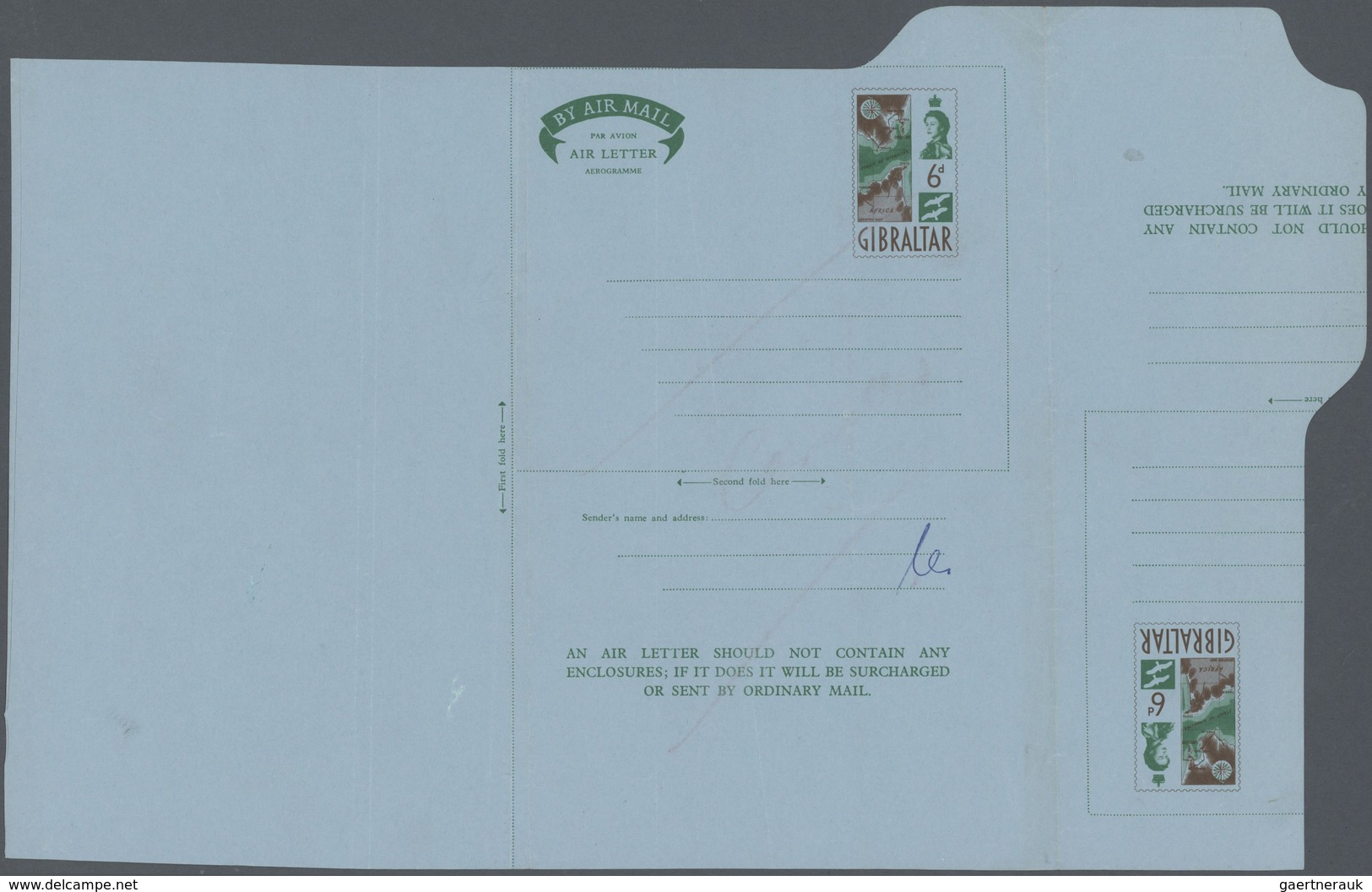 26567 Gibraltar - Ganzsachen: 1955/1979, Collection of about 50 airletters with some special items like sh