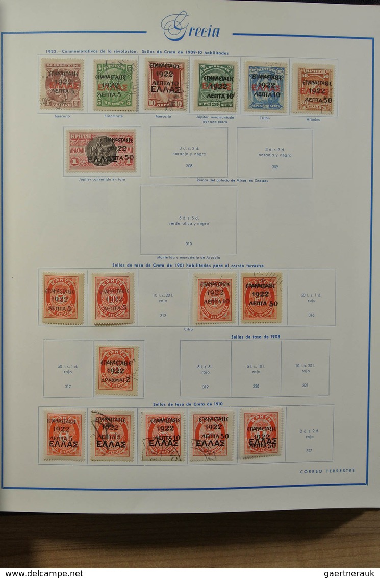 26571 Griechenland: 1861-1980. Nicely filled, MNH, mint hinged and used collection Greece 1861-1980 in Spa