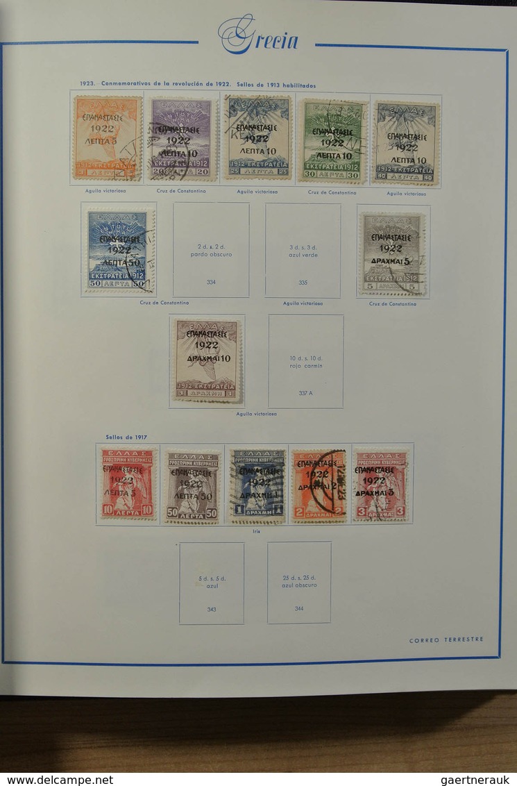 26571 Griechenland: 1861-1980. Nicely filled, MNH, mint hinged and used collection Greece 1861-1980 in Spa