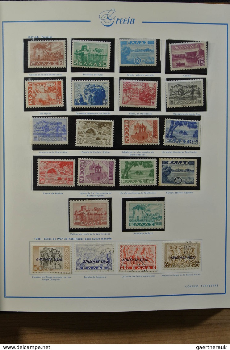 26571 Griechenland: 1861-1980. Nicely filled, MNH, mint hinged and used collection Greece 1861-1980 in Spa