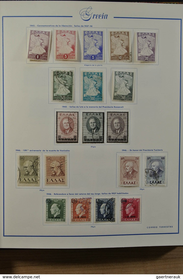 26571 Griechenland: 1861-1980. Nicely filled, MNH, mint hinged and used collection Greece 1861-1980 in Spa