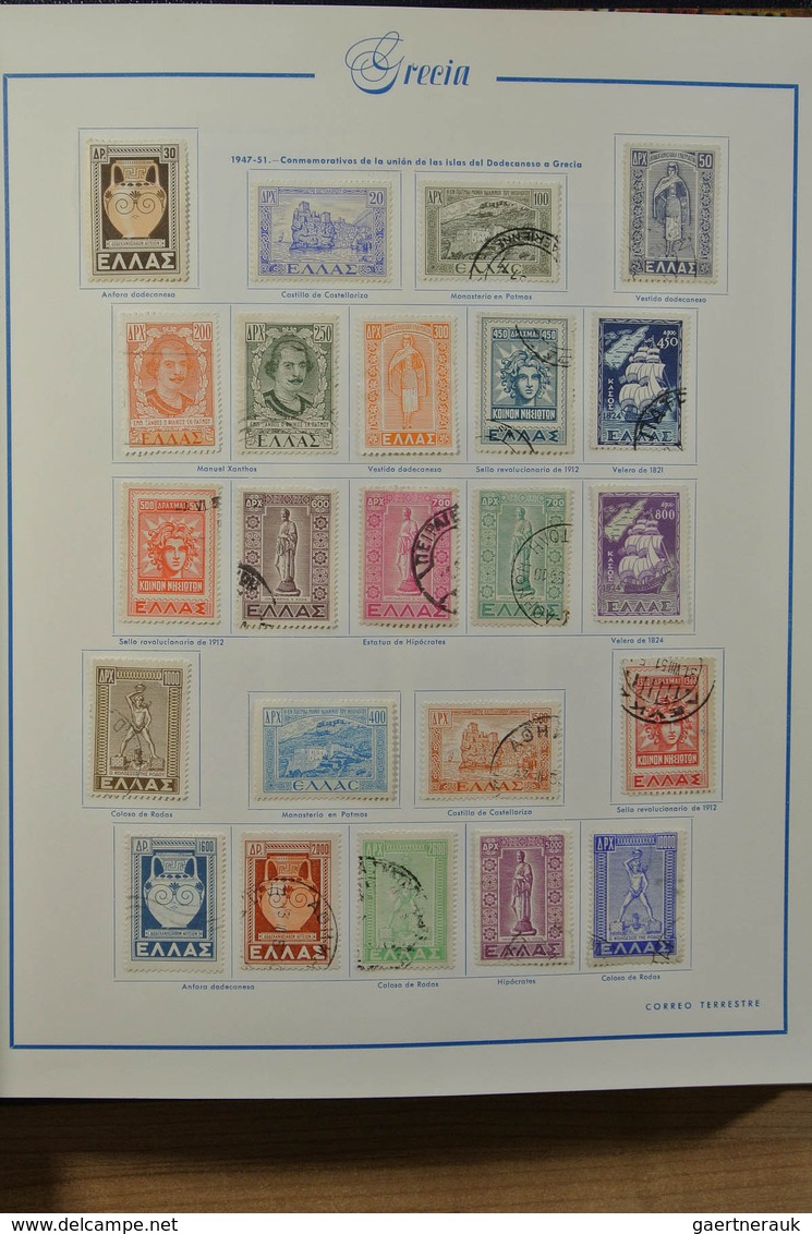 26571 Griechenland: 1861-1980. Nicely filled, MNH, mint hinged and used collection Greece 1861-1980 in Spa