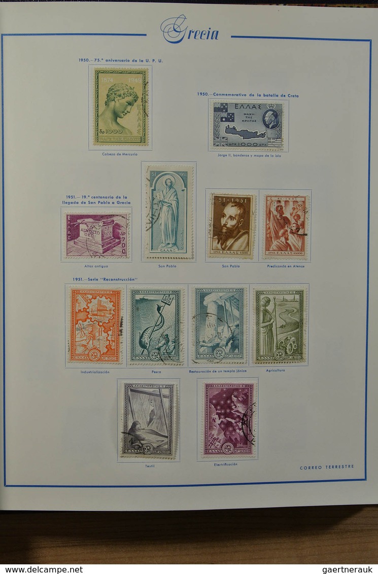 26571 Griechenland: 1861-1980. Nicely filled, MNH, mint hinged and used collection Greece 1861-1980 in Spa