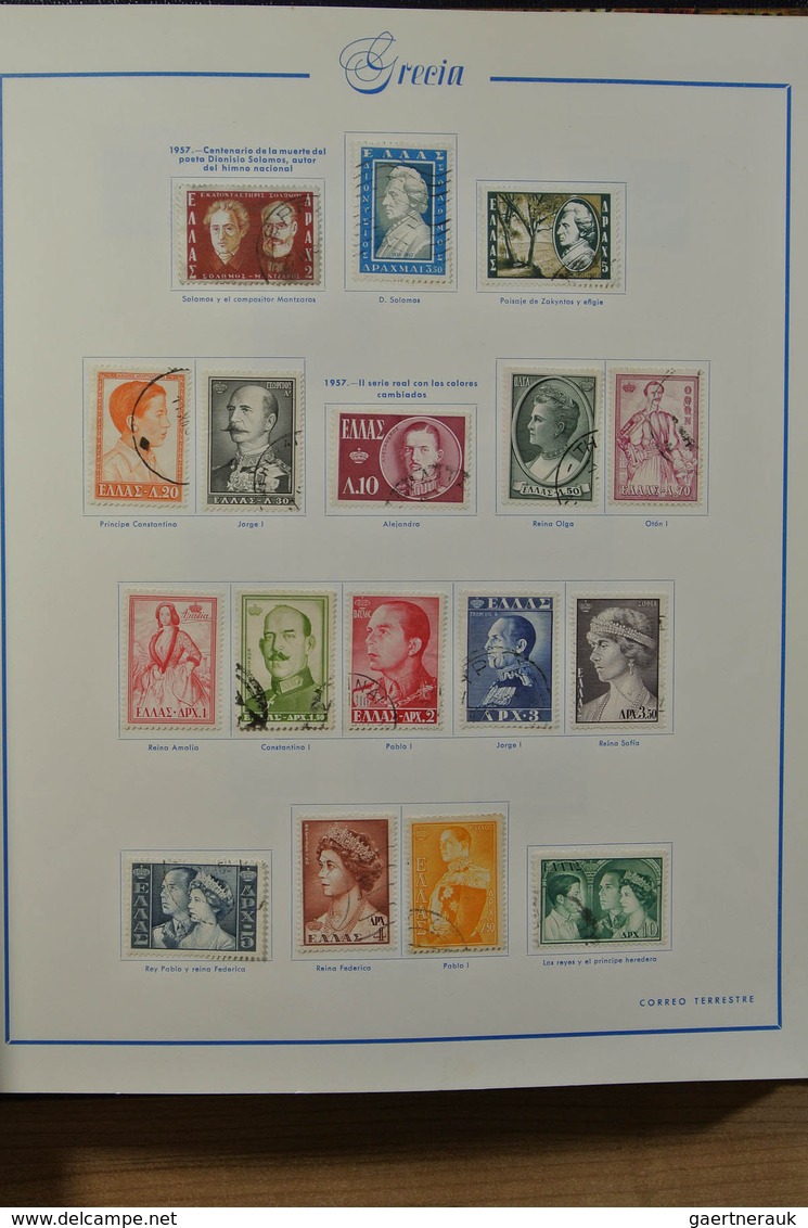 26571 Griechenland: 1861-1980. Nicely filled, MNH, mint hinged and used collection Greece 1861-1980 in Spa