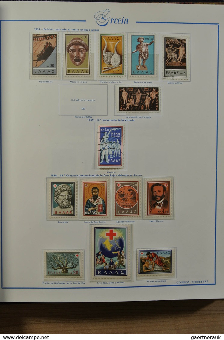 26571 Griechenland: 1861-1980. Nicely filled, MNH, mint hinged and used collection Greece 1861-1980 in Spa