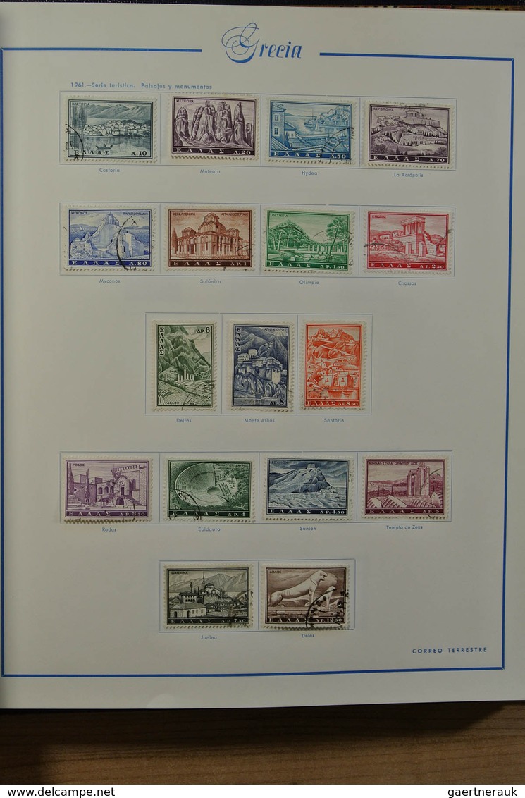 26571 Griechenland: 1861-1980. Nicely filled, MNH, mint hinged and used collection Greece 1861-1980 in Spa