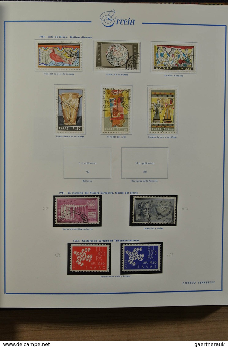 26571 Griechenland: 1861-1980. Nicely filled, MNH, mint hinged and used collection Greece 1861-1980 in Spa