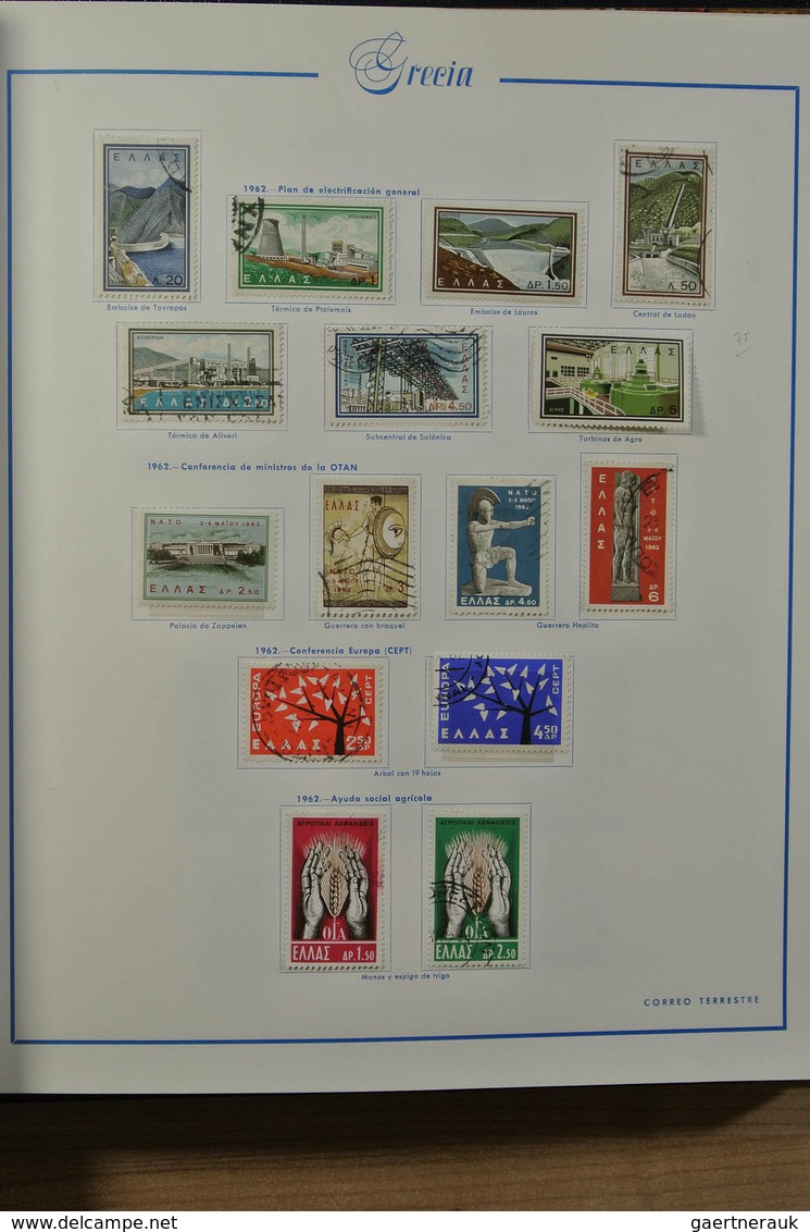 26571 Griechenland: 1861-1980. Nicely filled, MNH, mint hinged and used collection Greece 1861-1980 in Spa