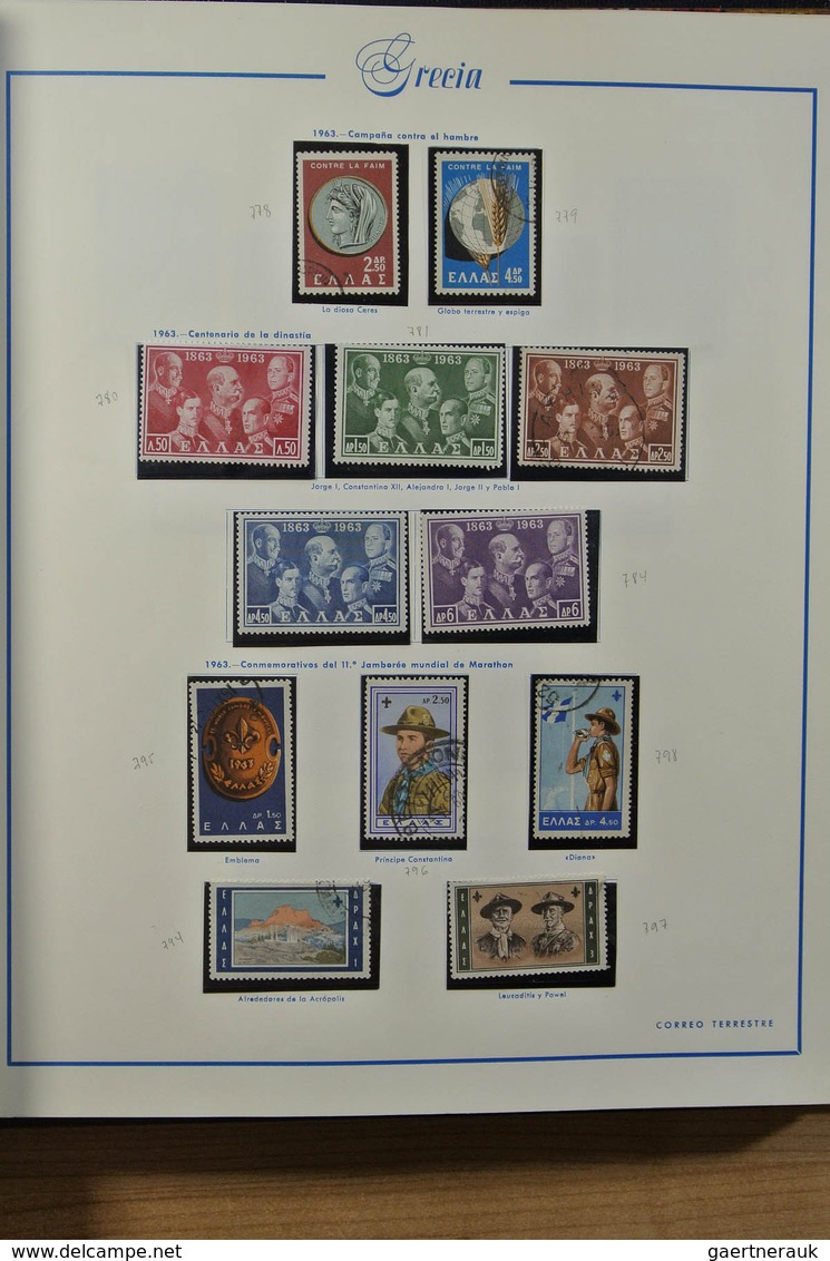 26571 Griechenland: 1861-1980. Nicely filled, MNH, mint hinged and used collection Greece 1861-1980 in Spa