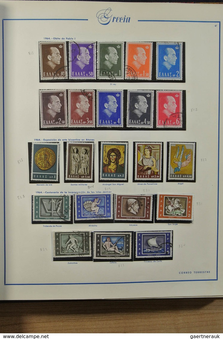 26571 Griechenland: 1861-1980. Nicely filled, MNH, mint hinged and used collection Greece 1861-1980 in Spa