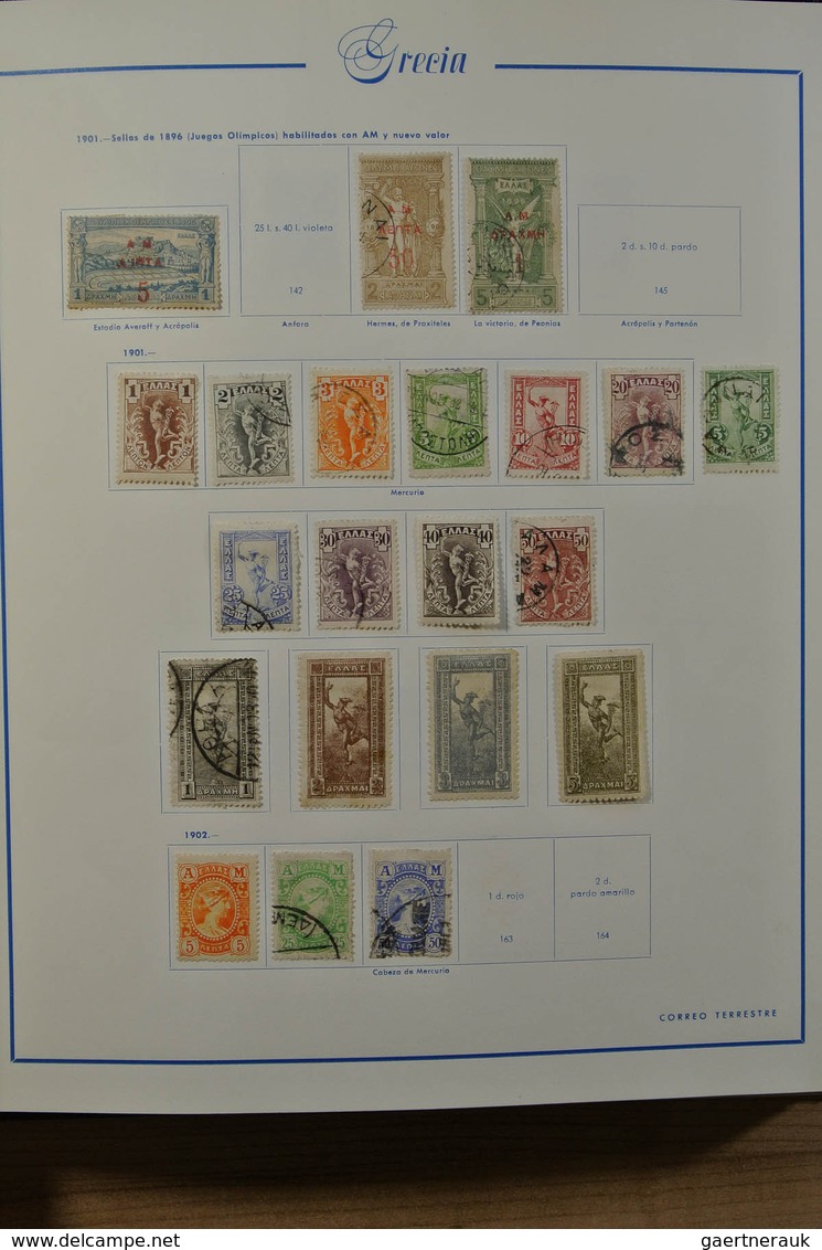 26571 Griechenland: 1861-1980. Nicely filled, MNH, mint hinged and used collection Greece 1861-1980 in Spa